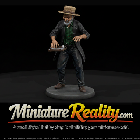 Bearded Amish Man in Straw Hat