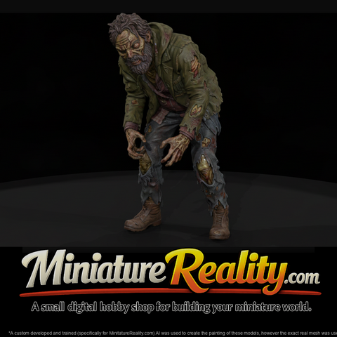 Hunched Zombie in Ragged Olive Jacket