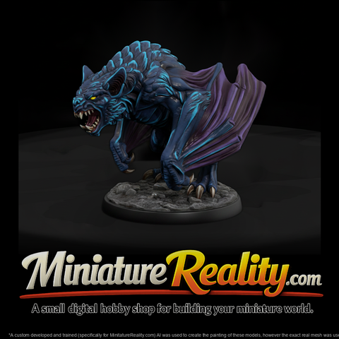 Dire Bat Winged Beast miniature, three-quarter view