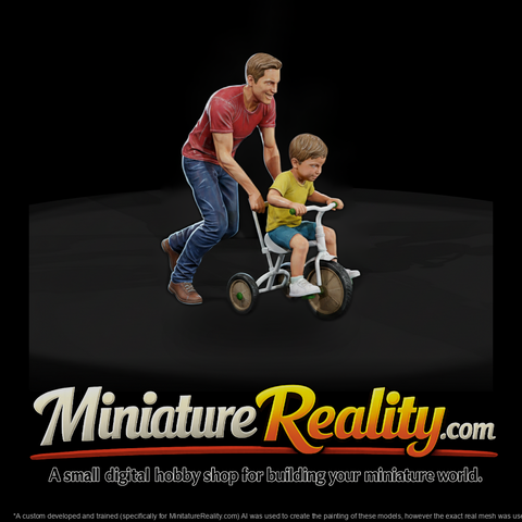 0062 Family Young Dad Tricycle