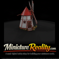 White Red Roof Windmill miniature, three-quarter view — thumbnail 1