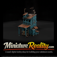 Stylized Rustic Wooden Shack miniature, three-quarter view — thumbnail 1
