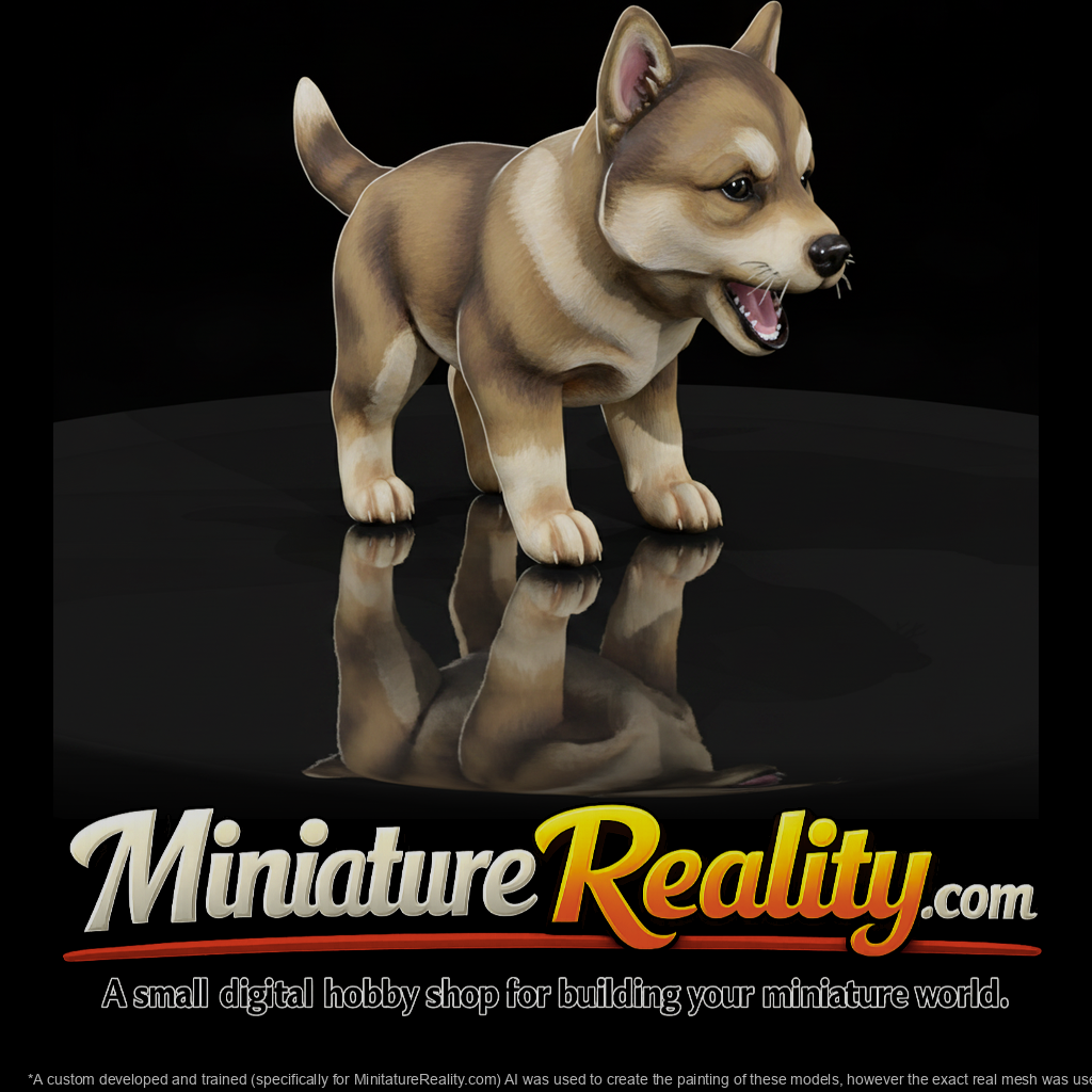 Husky Puppy miniature, three-quarter view