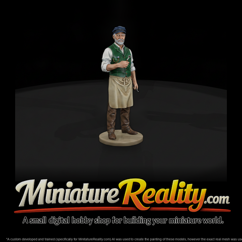 Old-Time Village Tradesman with Tool