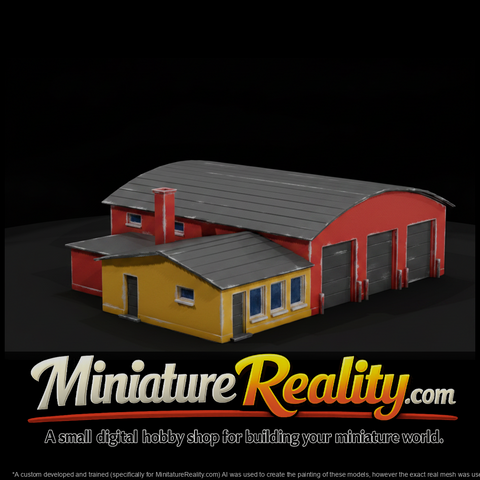 Model Fire Station, three-quarter view