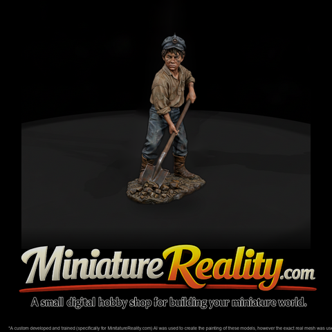 Old West Mine Boy with Shovel