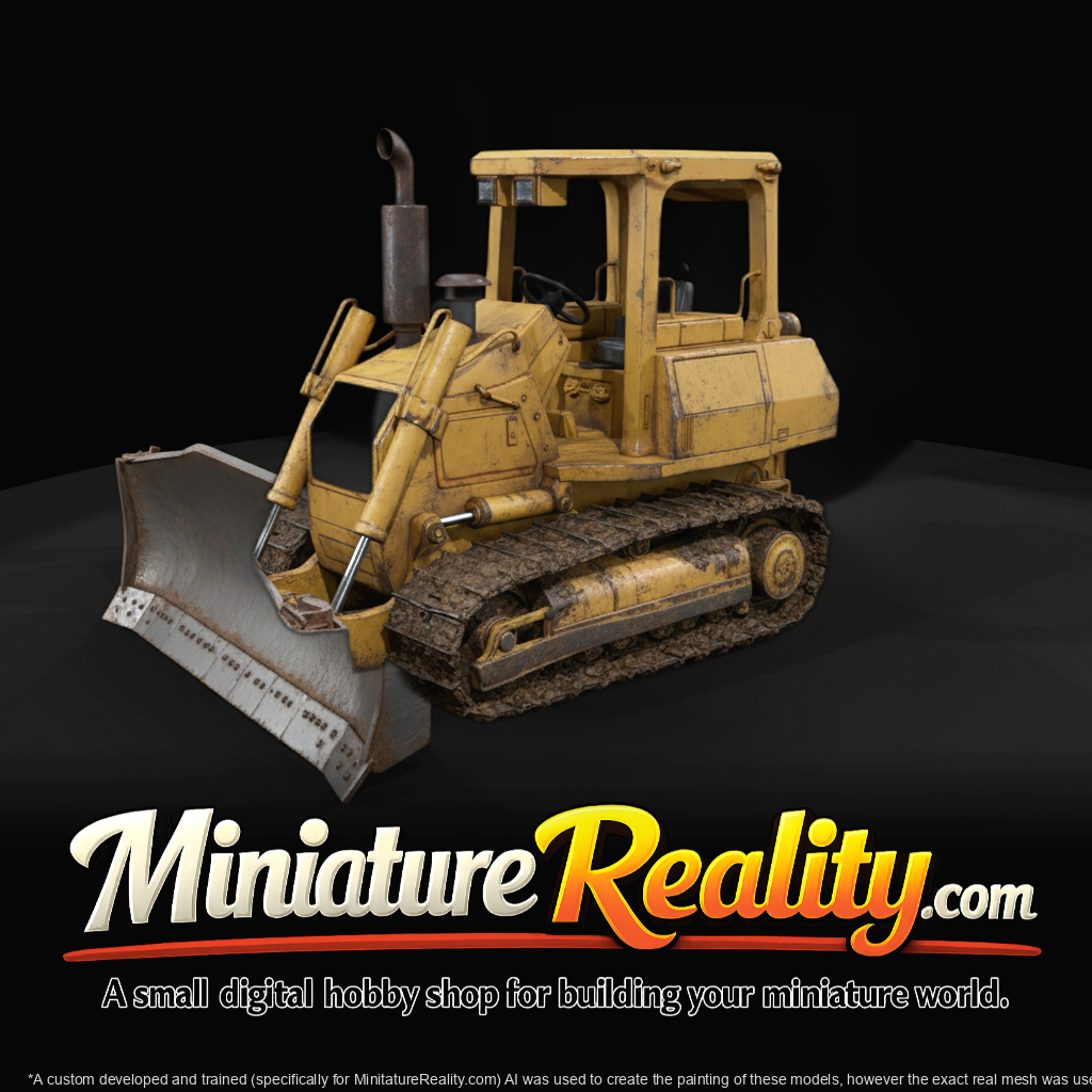 Komatsu D31EX-22 Bulldozer miniature, three-quarter view