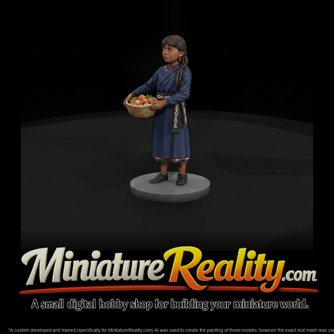 Zuni Girl with Produce Basket