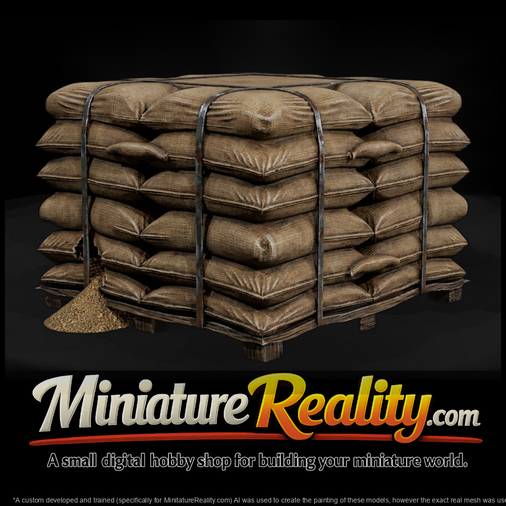 Palletized Bulk Sacks - Strapped Stack miniature, three-quarter view