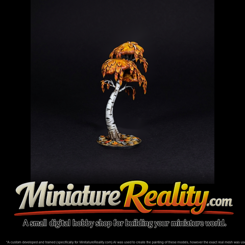 Stylized Autumn Birch Tree