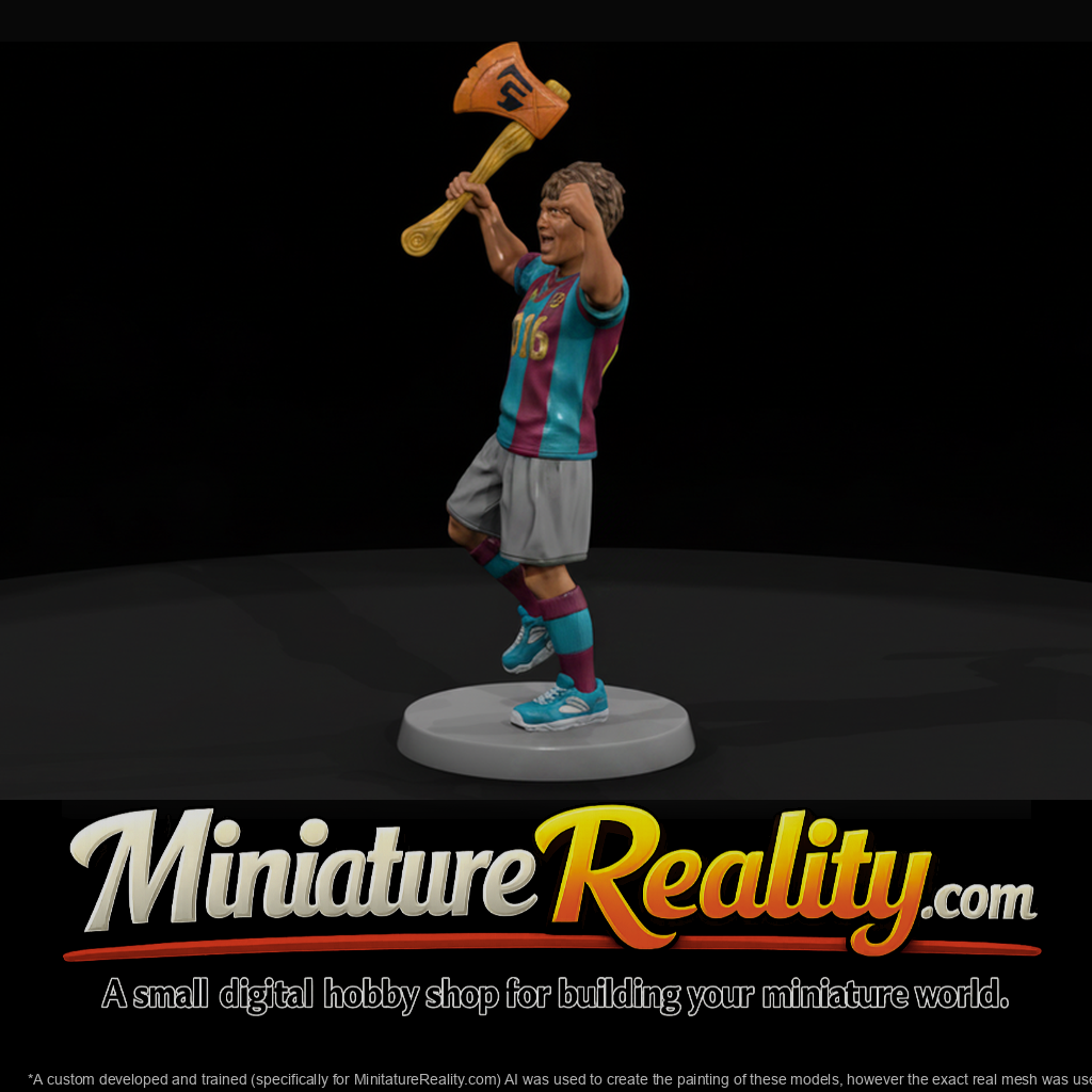 Cheering Sports Fan with a Foam Axe