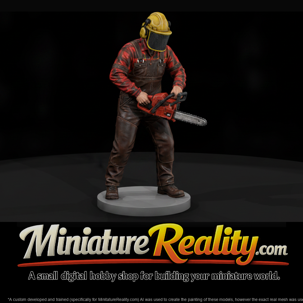 Logger with Chainsaw in Safety Gear