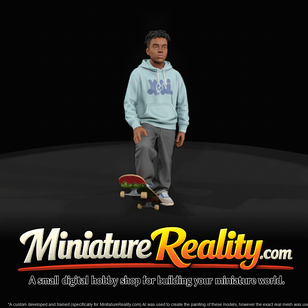 Teenage Boy with Skateboard