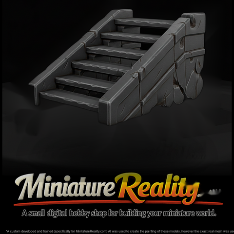 Stylized Ruined Stone Stairs 3D Model 0Kgxv6J1