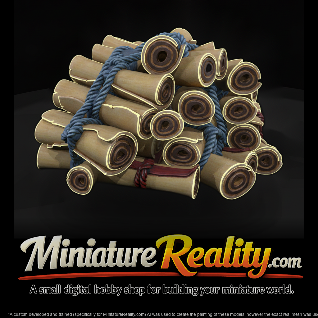 Bundle of Tied Manuscript Scrolls