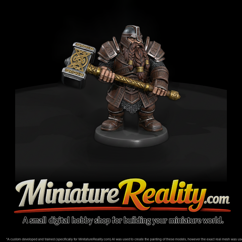 Armored Dwarf Warrior with Warhammer