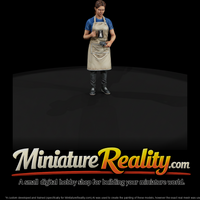 Cafe Barista with Milk Pitcher miniature, three-quarter view — thumbnail 1
