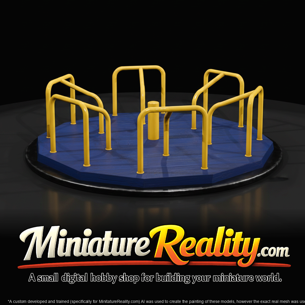 Playground Merry-Go-Round (Roundabout) miniature, three-quarter view