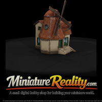 Windmill Style Building miniature, three-quarter view — thumbnail 1
