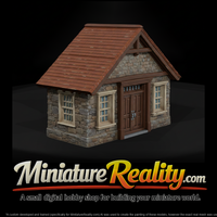Small Stone Meeting Hall miniature, three-quarter view — thumbnail 1