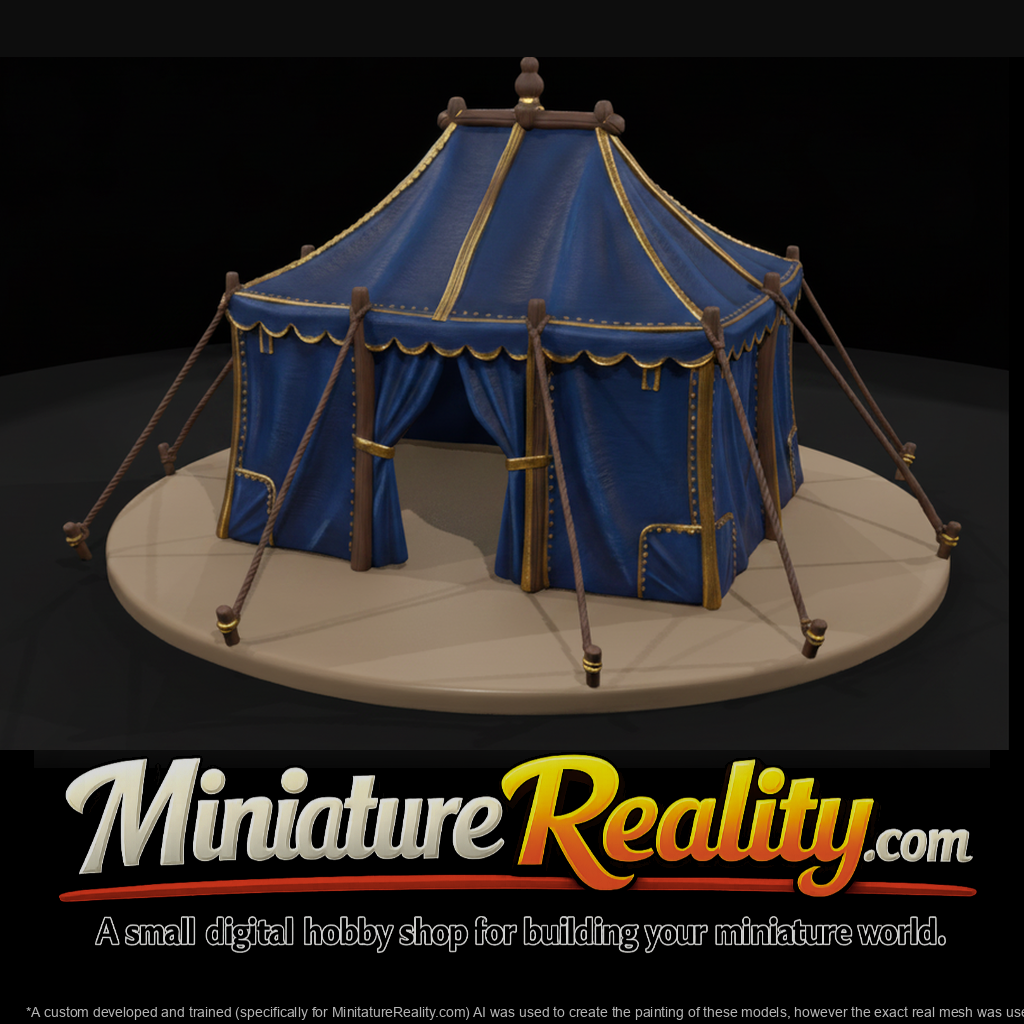 Medieval Blue and Gold Pavilion Tent