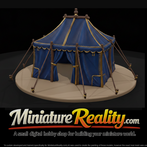 Medieval Blue and Gold Pavilion Tent