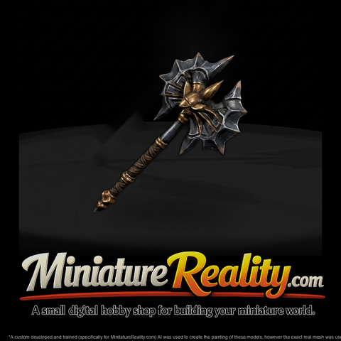 Stylized Spiked Double-Head Battle Axe