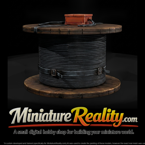 Industrial Fiber-Optic Cable Spool (Stylized)
