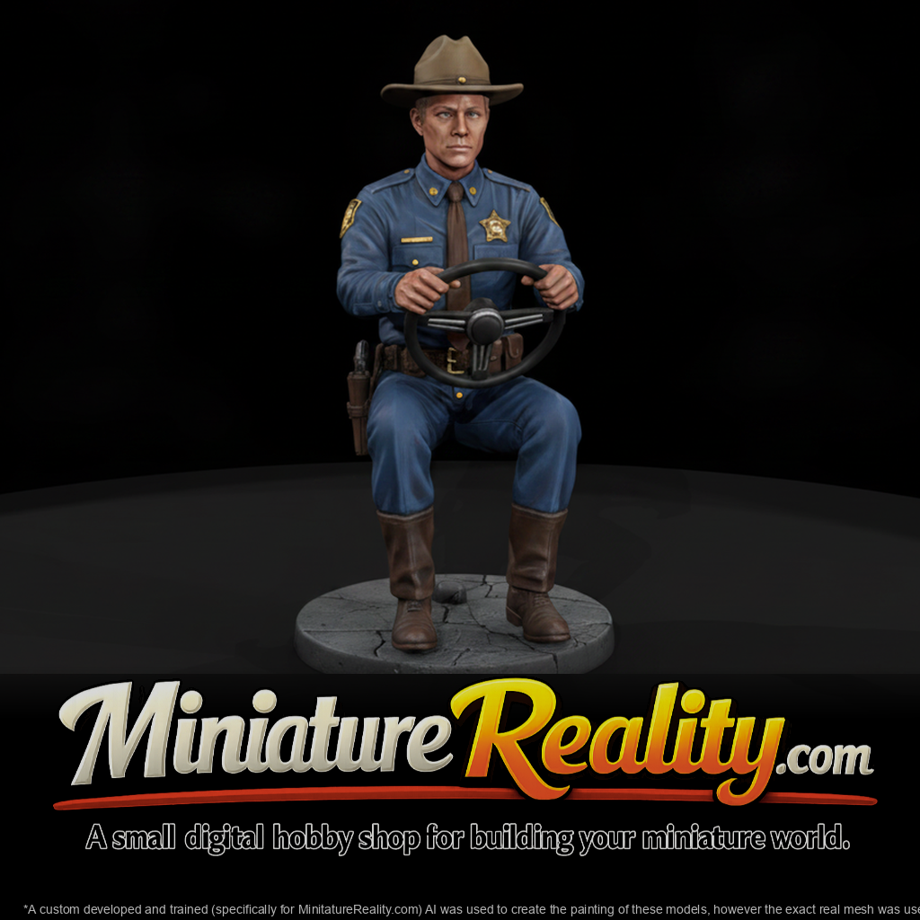 1950s Rural Deputy Seated at the Wheel