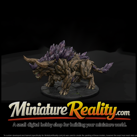 Quartz Spire Crystal Beast miniature, three-quarter view