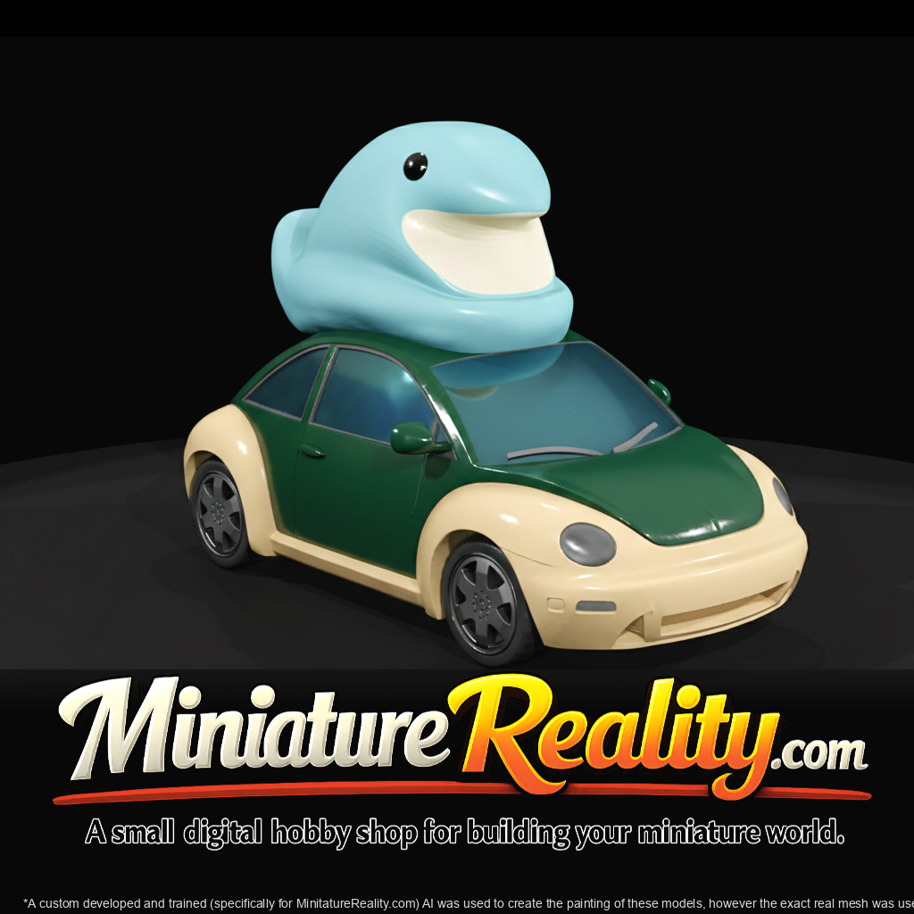 Peeps-Themed Car miniature, three-quarter view