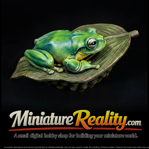 Stylized Tree Frog on Leaf