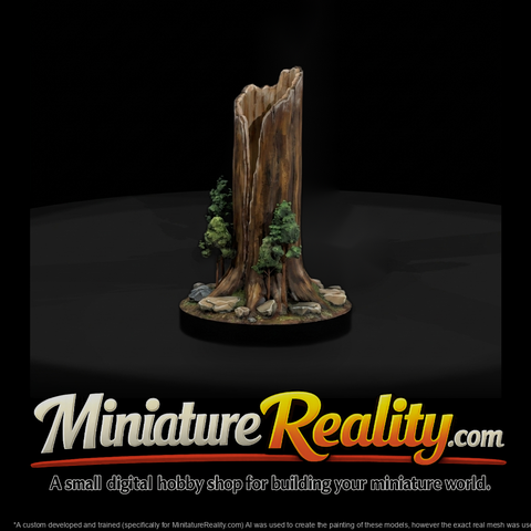 Stylized Broken Tree Stump — Woodland