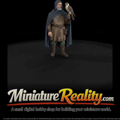 Medieval Falconer Figure, three-quarter view