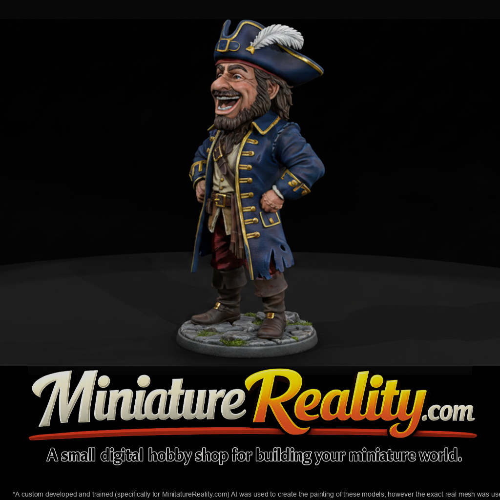 Grinning Pirate Captain Mascot
