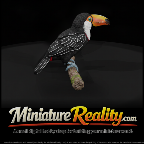 Toco Toucan Perched on Branch