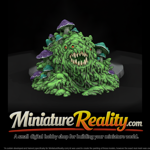 Fungal Ooze Blob Monster miniature, three-quarter view