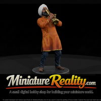 Sikh Man Sounding a Brass Horn — thumbnail 1