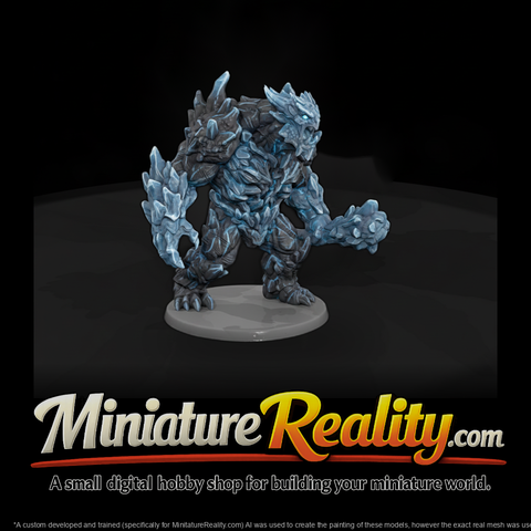 Glacier Heart Ice Brute miniature, three-quarter view