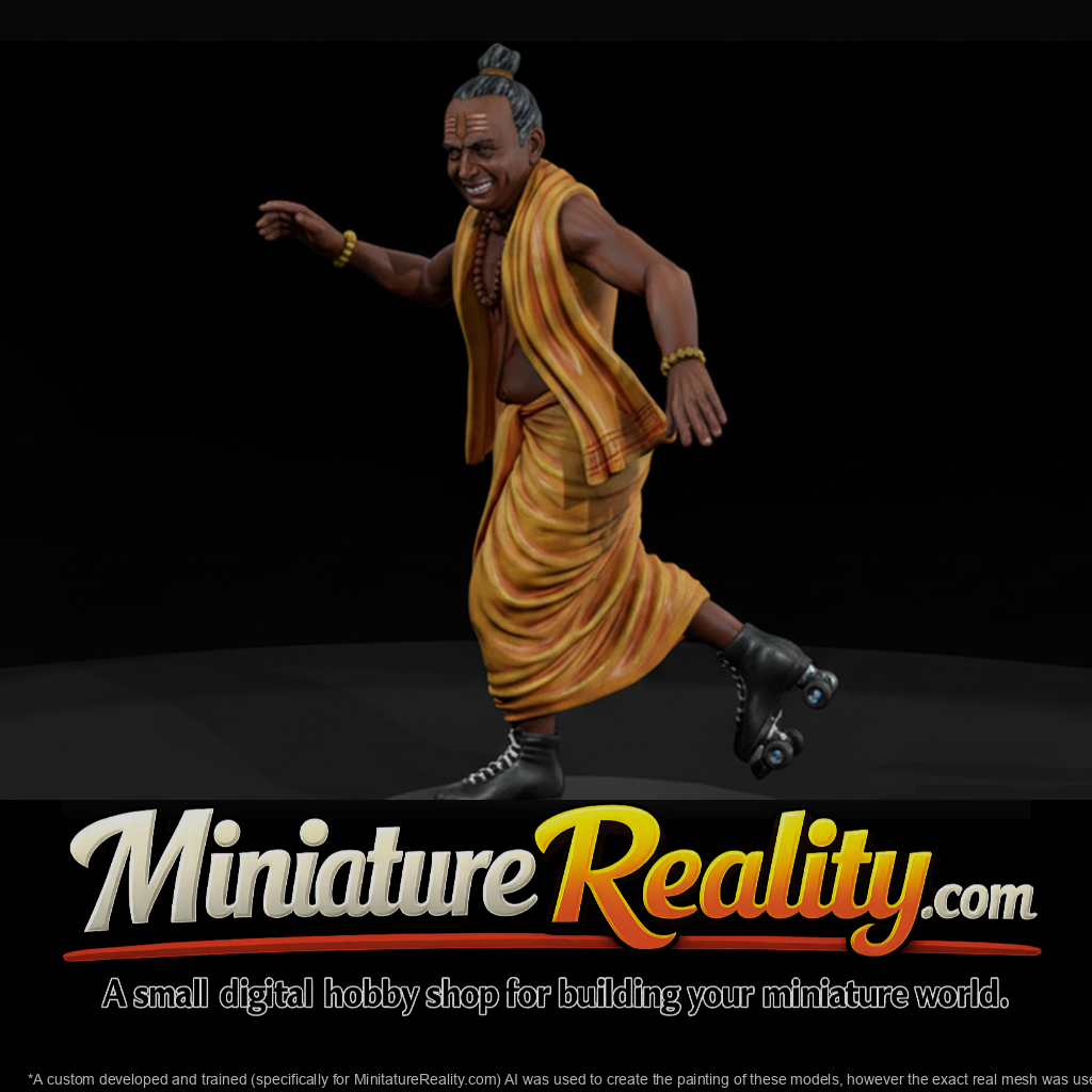 Hindu Holy Man on Roller Skates