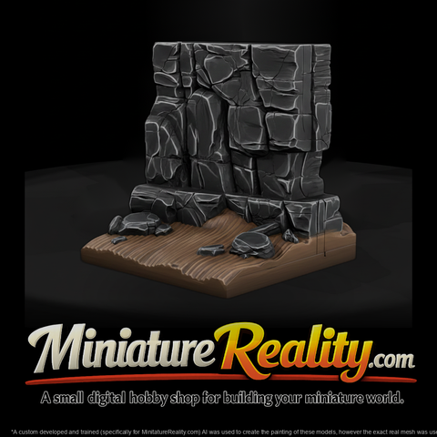 Stylized Cracked Rock Cliff Terrain Base