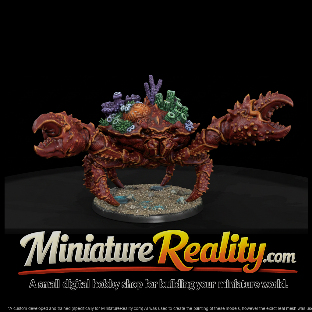Reef Shell Crab Beast miniature, three-quarter view