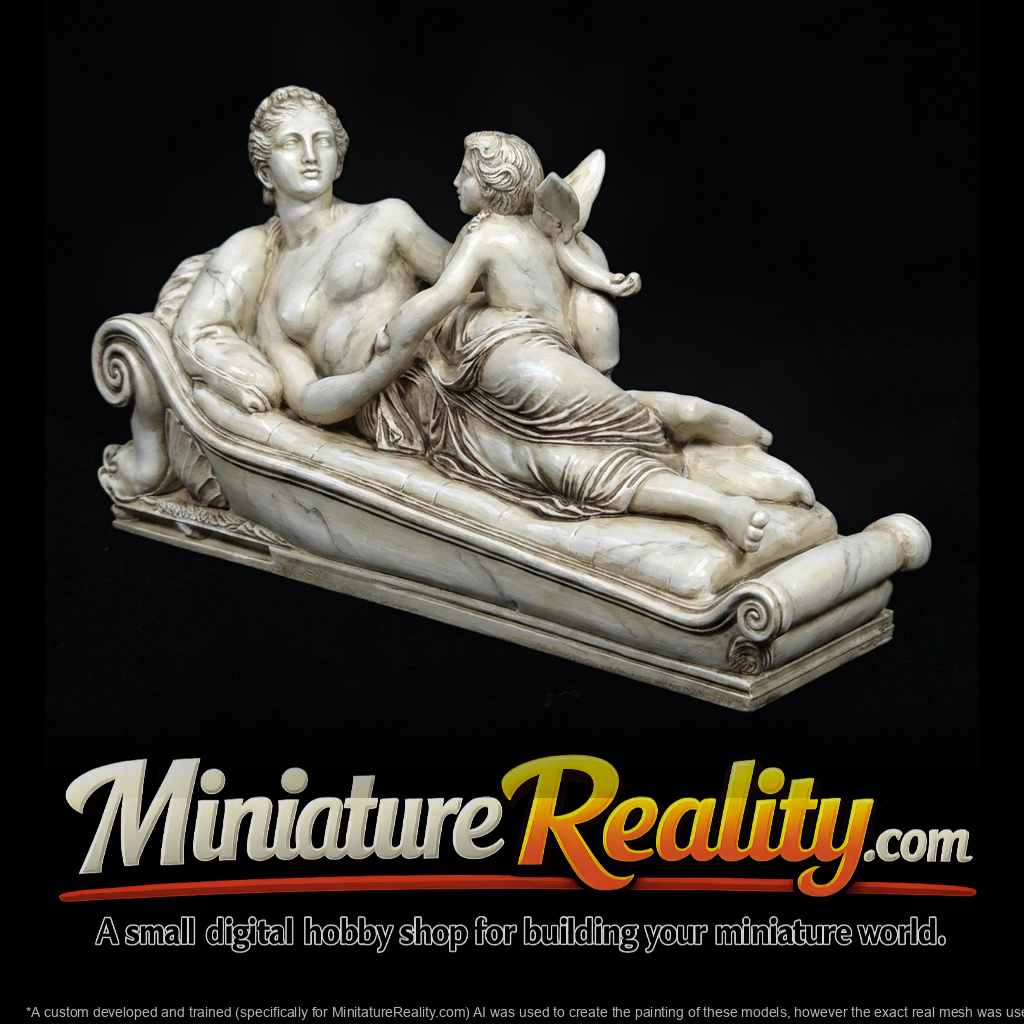 Reclining Woman with Cherub on Chaise ( Sculpture)