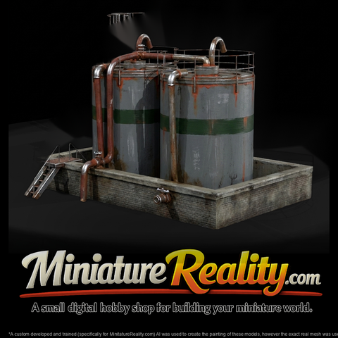 Industrial Dual Storage Tanks with Piping