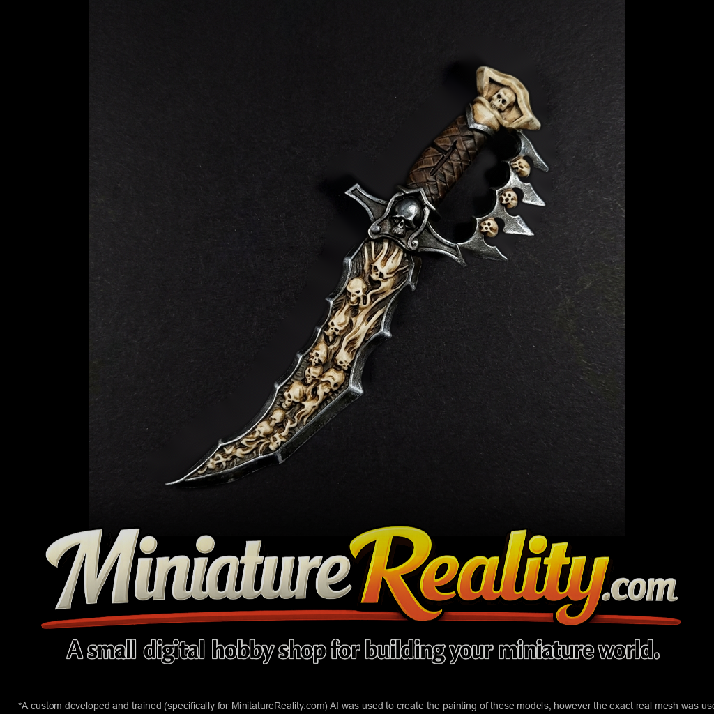 Ornate Gothic Skull Dagger — Fantasy Prop