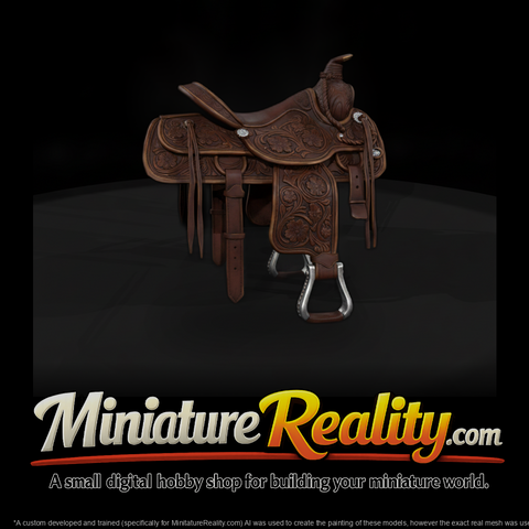 Tooled Western Stock Saddle