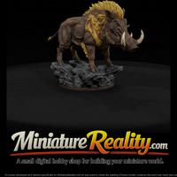 Sulfur-Maned Warthog Beast miniature, three-quarter view — thumbnail 1