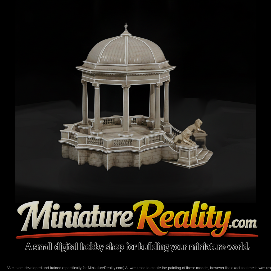 Domed Classical Marble Garden Pavilion