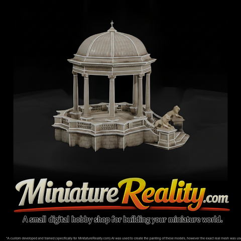 Domed Classical Marble Garden Pavilion