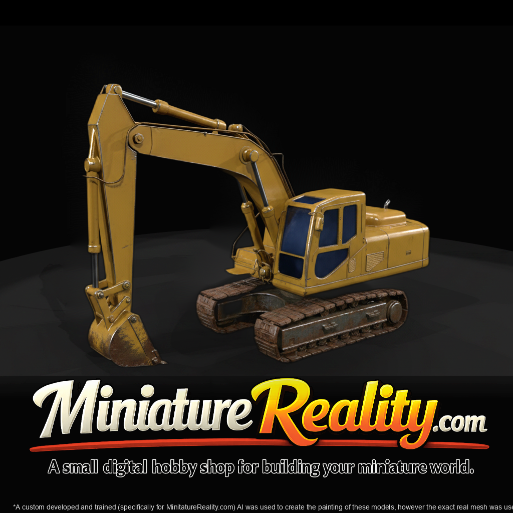 Komatsu PC300 Excavator miniature, three-quarter view